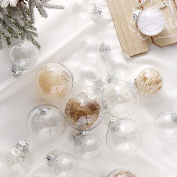 DIY Gjennomsiktige Plastkulejulekuler, Julepynt til Jul, Halloween, Bursdag, Bryllup, Håndverkspynt (60mm/80mm)