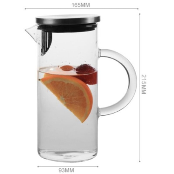 Glaskaraff Karaff Kylskåpskaraff 1 Liter 2 Stycken i 1 Set Tekanna Karaff