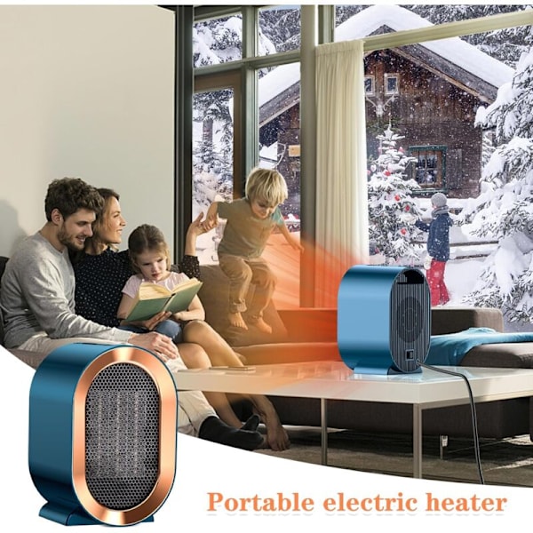 Mini Fläktvärmare, Energisparande Fläktvärmare, Elektrisk Fläktvärmare 220V 1200W 2 Lägen för Vardagsrum, Sovrum, Badrum