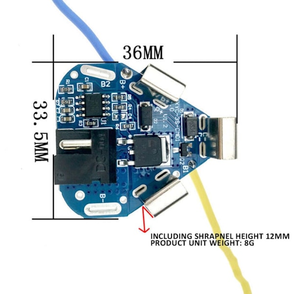 1 stk 3S 12.6V BMS 18650 Litiumbatteri Beskyttelseskort Ekstern Utjevner Balanserer for Elektrisk Drill
