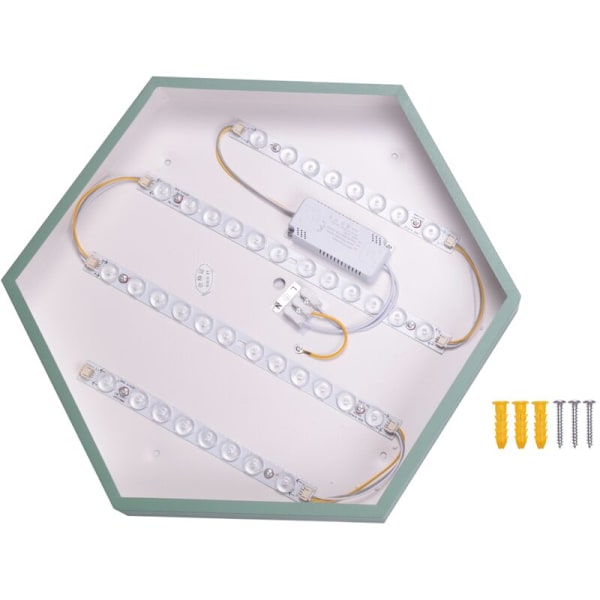 Ultra Tynd Moderne LED Loftlampe Hexagon Jern Akryl Indendørs Lampe Køkken Soveværelse Veranda Dekoration Lysarmatur - Grøn