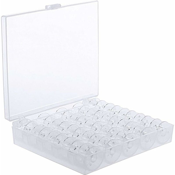 Sicai 25 stk. Symaskine Spoler, Plastik Spoler med Opbevaringsboks (Transparent)