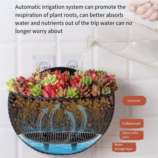2 stk. vægblomstpotte hængende kurveplanter haveplantebeholder udendørs farveblomstpotte til altan