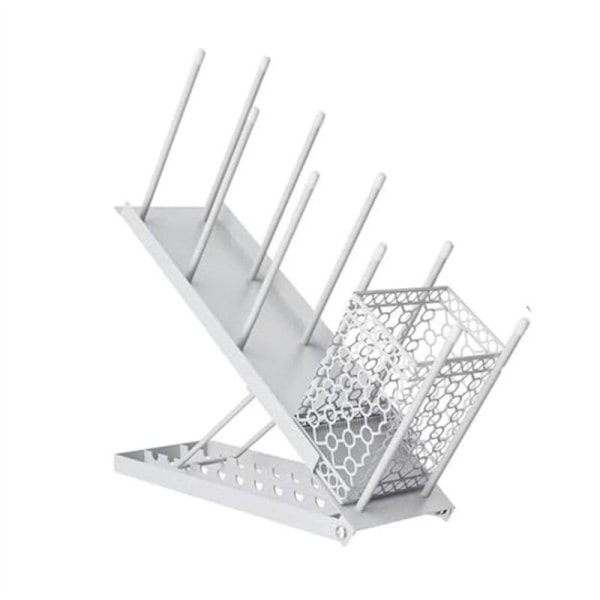 Kaffekoppholder for pauserom, kjøkkenbenk, justerbar høyde, 4 rom, lokkorganisator, oppbevaring, bar B