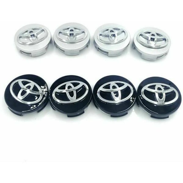 Toyota 4 62mm pyörän keskiönavan korkki logo-merkillä musta