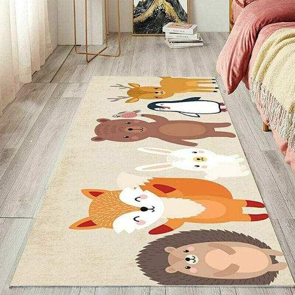 Baby lekmatta barnens sovrumsmatta tvättbar halkfri 80x160cm - räv