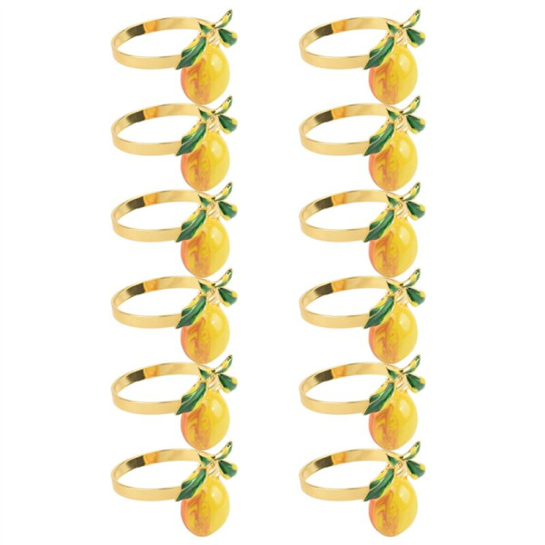 12 stk Sitron Serviettringer Sommer Tropisk Frukt Serviettholder Spenne Dekor for Bursdagsfest Bryllup