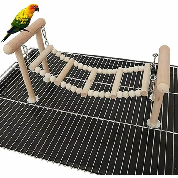 Bird Perches Stand Toy, Wooden Swing Climbing Ladder Toys, Play Gyms for Parrot Bird Cage，Superma, Sunny