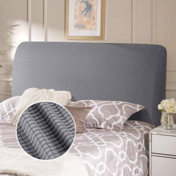 Hodegavltrekk for dobbeltseng, hodegavl, elastisk trekk, støvtett, vaskbart, lysegrå 120-140 cm - RWKitchen and Home›Møbler og dekorasjon›F