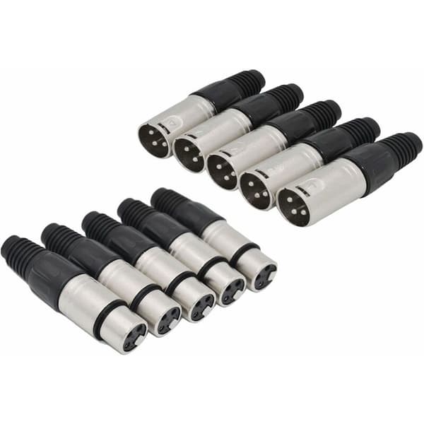 10 stk. 3-polet XLR loddeforbindelse 5 han-stik 5 mikrofonforbindelse lydjack
