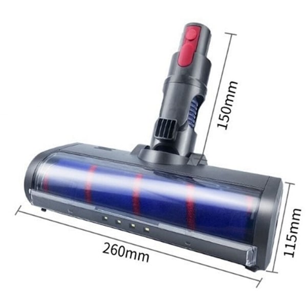 Til V7 V8 V10 V11 Støvsugerbørste Universal Dobbelt Række Blød Fløjl Rulle med Gulvhoved Lampe B