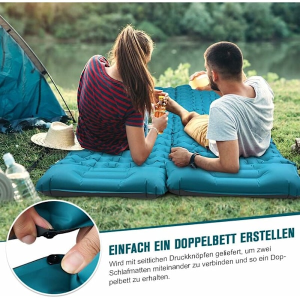 Ultralett Selv-Oppblåsbart Soveunderlag for Camping - Stor Tykk Oppblåsbar Madrass Selv-Oppblåsbar Tykk Luftmadrass Soveunderlag med Foldbar