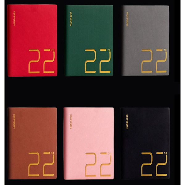 Agenda 2022 365 dage Kontor notesbog Daglig planlægningsbog 200 ark (400 sider) Tidsstyrings notesbøger (sort)