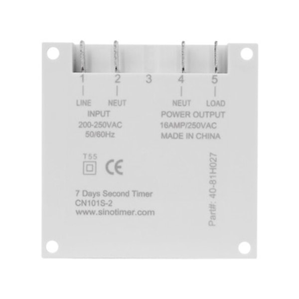 1 Sekund Interval 12V Digital LCD Timer Switch 7 Dage Ugentlig Programmerbar Tid Relæ Programmer CN101S