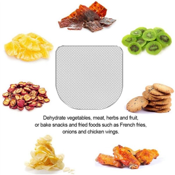 Dehydratorstativ for Air Fryer-ovn, 6 Quart Air Fryer-tilbehør, Dehydrerte frukter og kjøtt, Air Rack, Dehydreringsbrett 6 stykker