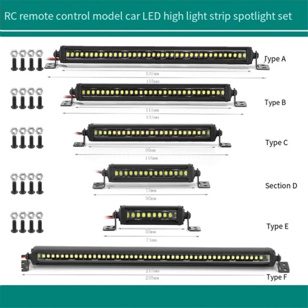 RC Bil Taklys 24 36 LED Lysstang for 1/10 RC Crawler Axial SCX10 90046/47 SCX24 Wrangler D90 TRX4 Karosseri, C