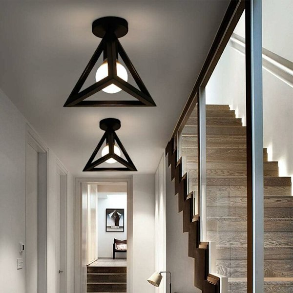 Taklampe Moderne Lysekrone Burform Taklampe Lysekrone Kreativ Jern Hengelampe E27 Metall Geometrisk Skjerm for Soverom Stue