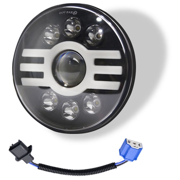 500W 30000LM LED-forlygte Rund med 7 Tommer Angel Eye Amber Halo Ring DRL-stråle til JK TJ LJ