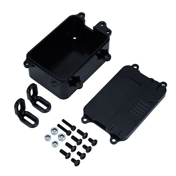 Päivitä osat Metallivastaanotin ESC-laatikko sopii SCX10 1/10 RC-ajoneuvoon, punainen