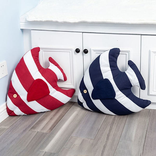 Pude til Middelhavs-stil Kreativ fisk Pude Hav Pude Sofa Sofa Soveværelse Legetøj Pude, B