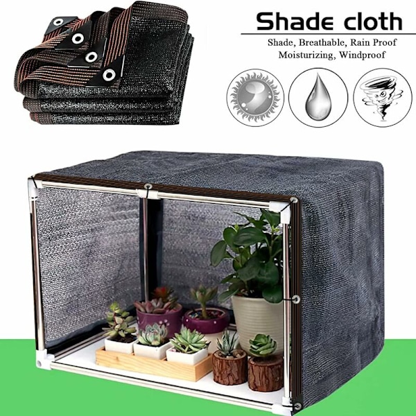 Skyggeduk - Hage Skygge Netting med Øyemuttere Utendørs Skyggedeksel for Pergola, Patio, Planter, Drivhus, Kyllingbur, Svart, 90% Skyggegrad (