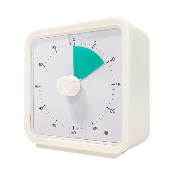 60 Minutters Visuel Timer til Børn, Tidshåndteringsværktøj, Klassetimer, Pomodoro med Lydløs Drift Grøn