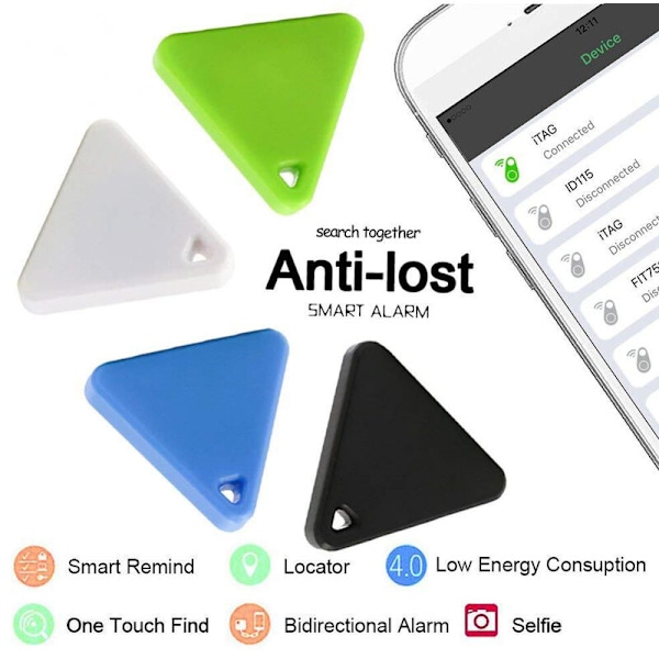 Mini Smart Pet GPS Tracker Husdjur Lokalisering Anti-Lost Vattentät Triangulär Bluetooth Tracker Barn Hund Katt Tracker Grön