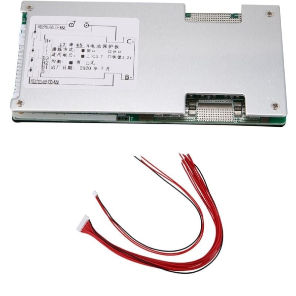 17S 60V 45A Beskyttelseskort Li-Ion Lipolymer Batteri UPS Energiomformer BMS PCB-kort med Balanse for E-Sykkel