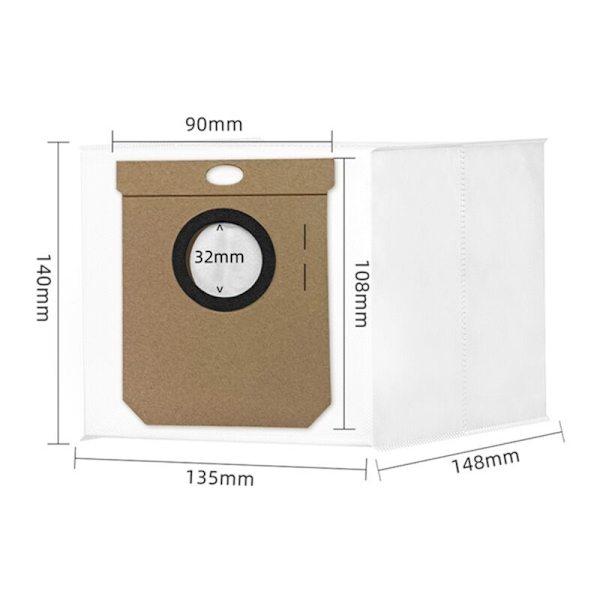8 st Dammsugarpåsar för 1090/8090 Ultra/10000/9090 AI/7490/ L50/L60 / Alpha 3Pro Robotdammsugare Reservdel