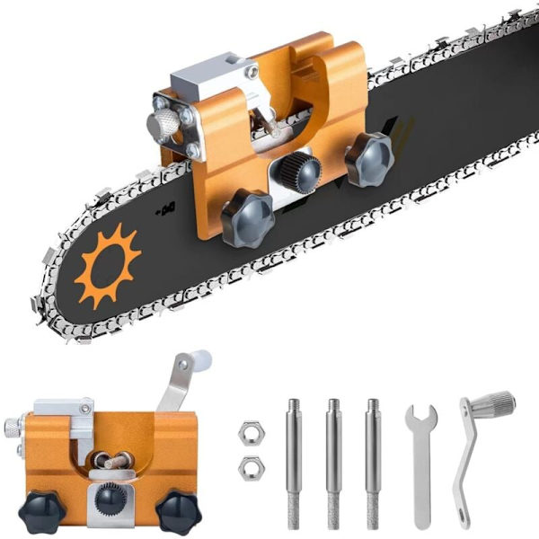 Kedjesågsslipare, Kedjesågsslipare Jig Kits med 3 Karbidborrar, Lämplig för Alla Typer av Kedjesågar, Bärbar Handvev Kedjesågsslipare