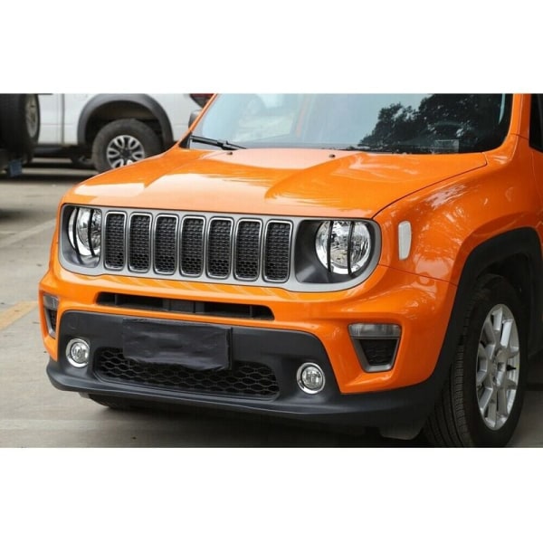 Svart Frontstrålkastare Lampa Trim Cover Dekor för Jeep Renegade 2019+ 1 Par