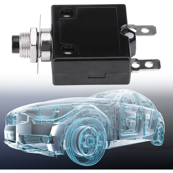 Sikringsafbryder 5A 8A 10A 15A 18A 20A 30A Valgfri Nulstilling Termisk Afbryder, 125-250V AC 50V DC Strømsoverbelastningsbeskyttelse Trykknap Sikringsafbryder(