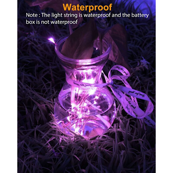 Fairy Lights, 3M 30LED Strängljus Batteridrivna Mini LED Inomhusdekoration för Sovrum Jul Bröllop Fest Hem Trädgård, Lila (1 st)