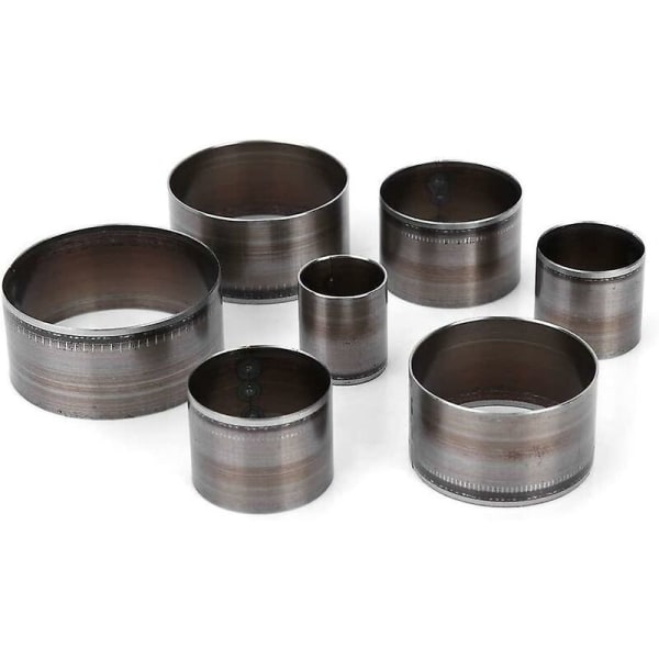 Cirkulär stansningsstans läderstansningsverktygssats, set med 7 läderskärverktyg i stål Cirkulära hålstansar 20mm/25mm/30mm/35mm/40mm/45mm/50mm