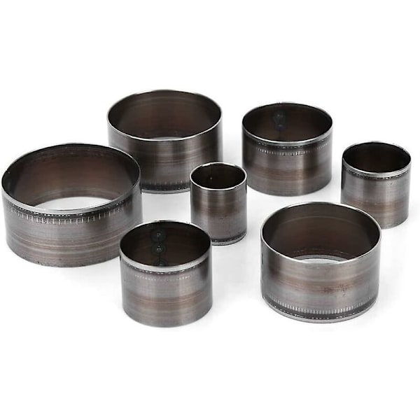 Rund hulstans til læder, sæt med 7 læderskæreværktøjer i stål, runde hulstans 20mm/25mm/30mm/35mm/40mm/45mm/50mm