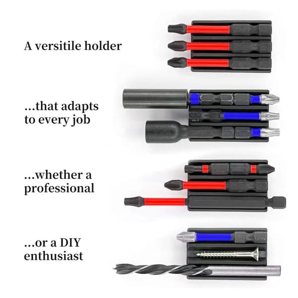 Magnetisk borebitsholder til slagboremaskiner og boremaskiner - Fast holder - Boretilbehør