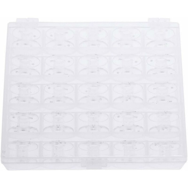 Sicai 25 stk. Symaskine Spoler, Plastik Spoler med Opbevaringsboks (Transparent)