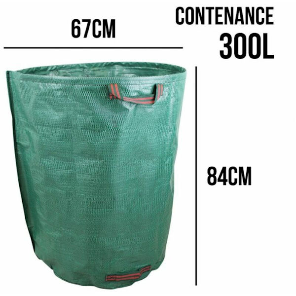 3 kpl 300L jätepusseja PP 150g/m² itsestään seisova