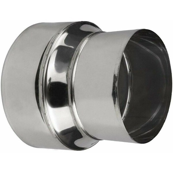 Rørforbindelse for ovn i rustfritt stål - Reduseringsrør, skorstein, røykrør, adapter - Ø80mm / Ø60mm (1 stk)