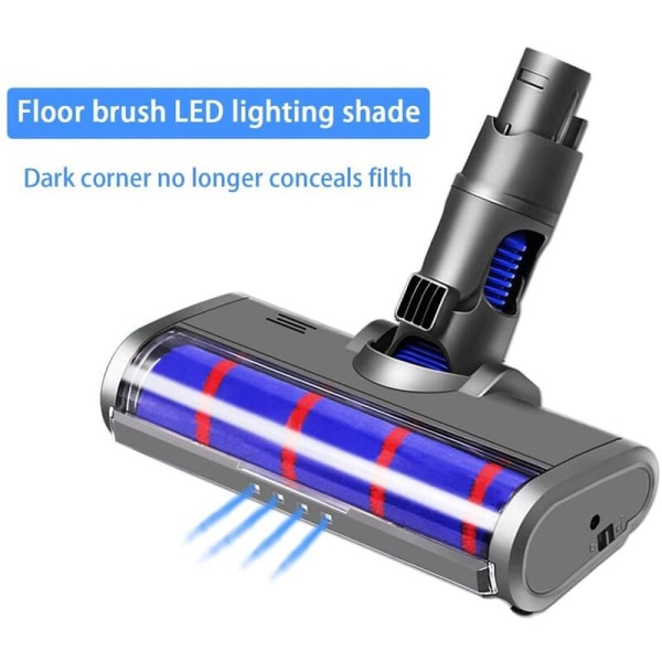 Pehmeä rullaharjapää V6 DC58 DC59 DC61 DC62 DC74 -imurilisävaruste LED-valolla