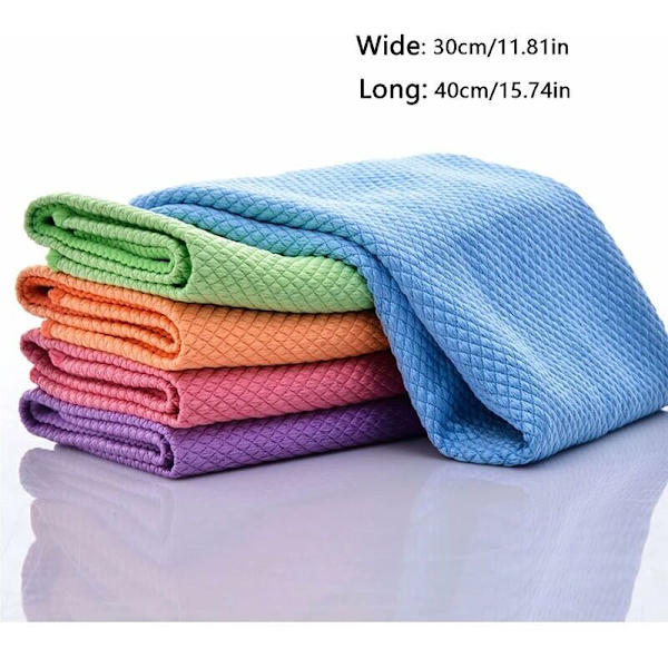 Mikrofiber vindusvask klut - Sett med 6 stykker (30x40 cm) -