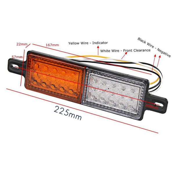 10 stk. 12V 30 LED bil lastbil bull bar lys bar kofanger blinklys parkeringslys pære trailer signal