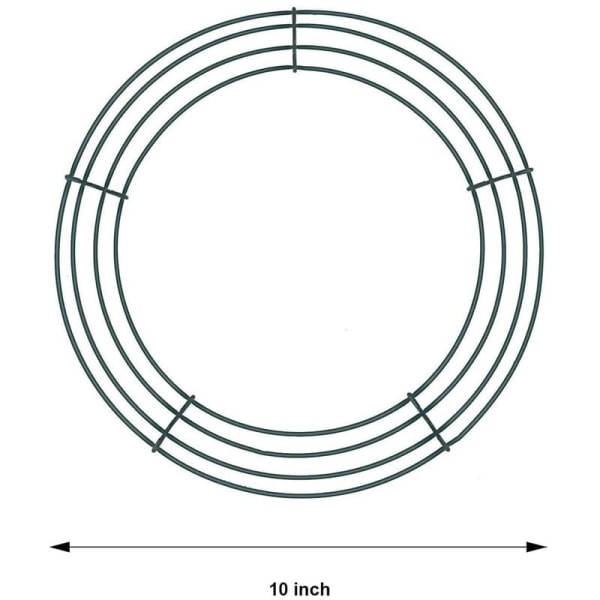 6 stk. mørkegrønne metaltrådskransringe til jule- og valentinsdagsdekoration (10 tommer)
