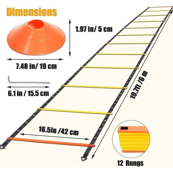 Piao Agility Ladder - Agility Speed ​​og Balance Trænings Ladder til Fodbold, Basketball, Boksning, Softball, Fodarbejde, Agility Træning med Ladder