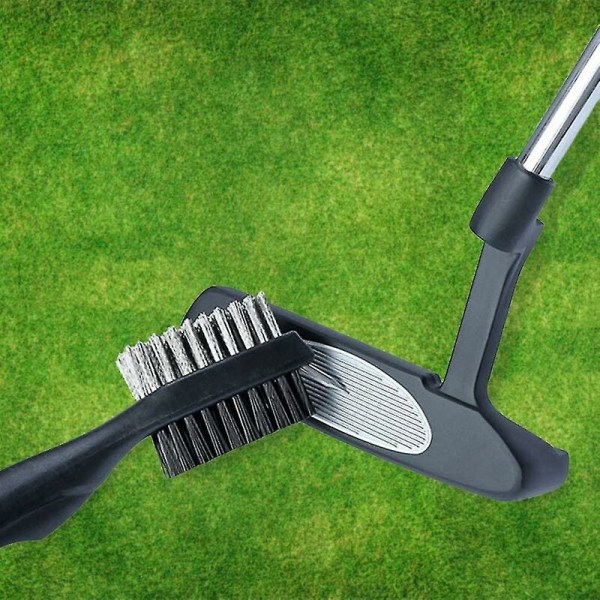 3 stk. Golfbørste Golfklub Rengøringsbørste Rillebørste Dobbeltsidet Nylon & Rustfrit Stål
