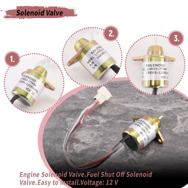 12V drivstoffmotor stengeventil for 119653-77950