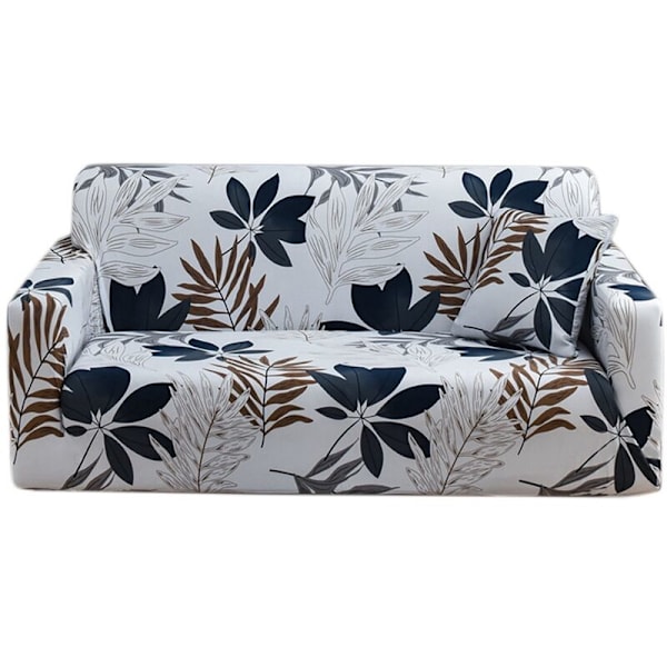 Blomsofföverdrag för soffa i polyester, elastiskt sofföverdrag, soffskydd (XL)