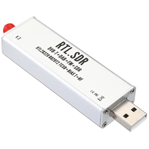 RTL-SDR Blog R820T2 RTL2832U 1PPM TCXO Software Defined Radio (Endast Dongel)-DENUOTOP