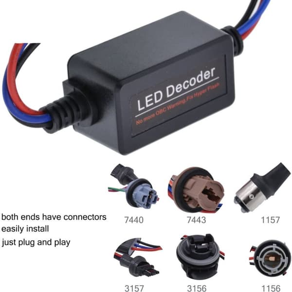 2 stk. LED-dekoder for bil 1156 (BA15S) Advarsel Feil Kanseller Blinklys