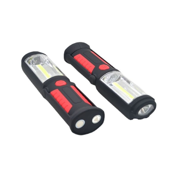 2-pak LED Arbejdslys Inspektionslampe 3W COB Ultra Lys USB Genopladelig Lampe med 180 Graders Drejelig Magnetisk Base til Camping, Natfiskeri, DI
